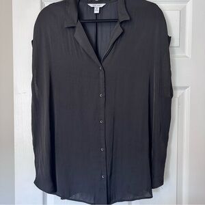 ❤️MAKE OFFER❤️ Nine West Sleeveless Black Top Shirt Blouse Button Plus Sz 1X